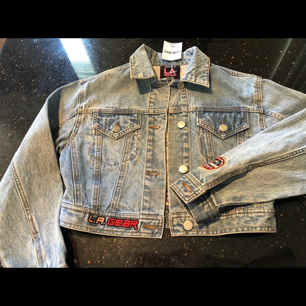 LA Gear Jean jacket + crop tank
